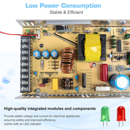 inShareplus 12V 30A 360W, DC Universal Regulated Switching Power Supply, Converter AC 110/220V to DC 12 Volt LED Driver, Transformer, Adapter for LED Strip Light, 3D Printer, Radio, Computer Project