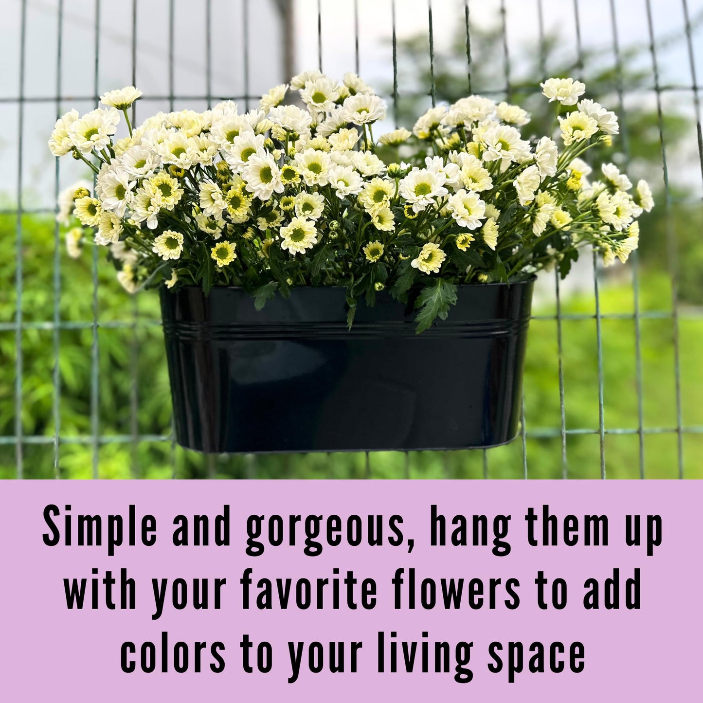 LaLaGreen 11.8 Inch Rail Planter (8-PIECE Combo Set) Black Metal Railing Fence Hanging Planters for Outdoor Plants, Modern Balcony Gardening for Apartment Garden Style Iron Patio Flower Pot Deck
