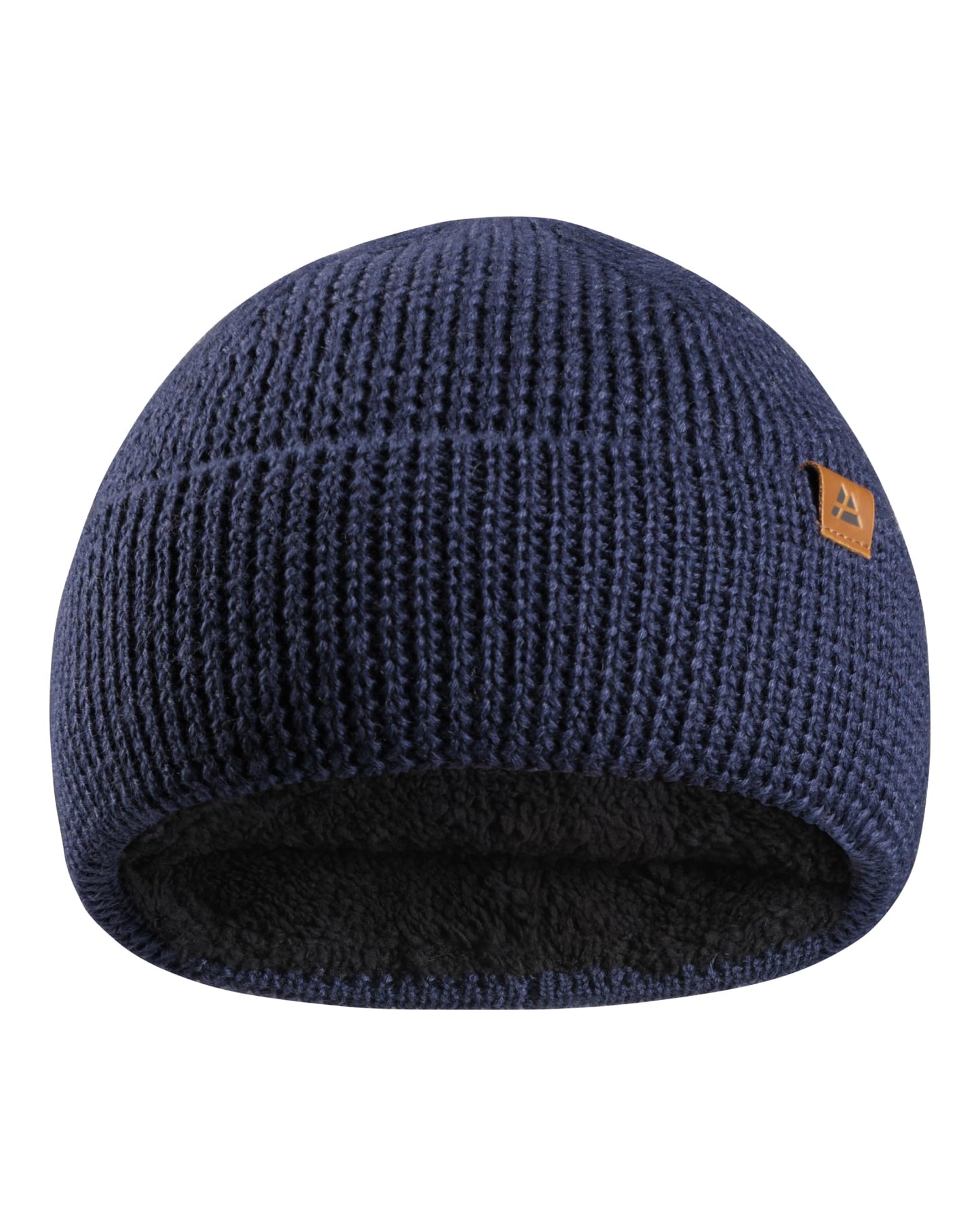 DANISH ENDURANCE Merino Wool Beanie Hat Kids, Warm Fleece Lining, Thermal Autumn Winter Hats for Boys & Girls, Knit, Unisex, Blue, One Size