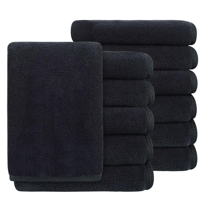 SINLAND Absorbent Coral Velvet Washcloth Ultra Soft Microfiber Face Towels 12 x