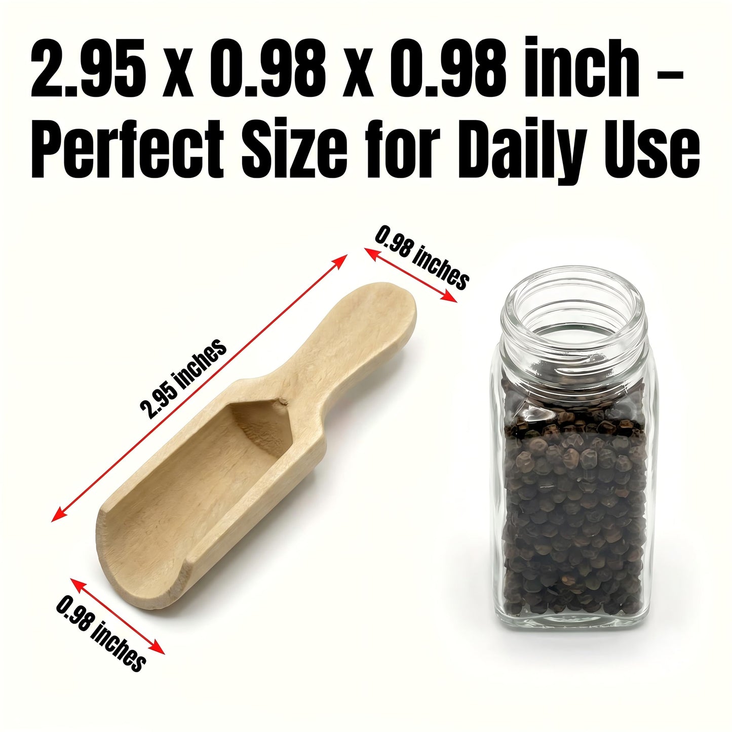 QHLMZR 110Pcs-Mini Wooden Spoon, Wooden Scoop, Small Spice Spoon for Bath Salts, Sugar Scrub, Cooking, Coffee, Tea, Candy, Crafts, Party, Kitchen and Home Use (Natural Wood)