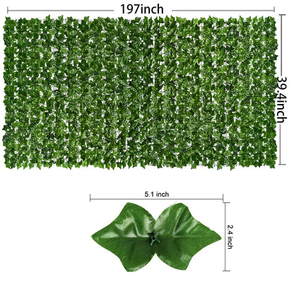 DearHouse Artificial Ivy Privacy Fence - 197x39.4in Artificial Hedges Fence and Faux Ivy Vine Leaf Decoration for Outdoor Indoor Garden Decor
