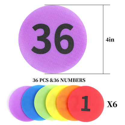 Wizia Carpet Markers with Numbers 1-36 for Classroom Supplies Teachers and Kids, 36 Pack 4" Floor Dots Rug Circles Marker Spot for Elementary Preschool Kindergarten