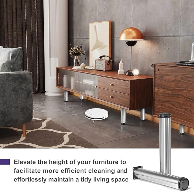 14 Inch Metal Furniture Legs Stainless Steel Adjustable Legs Silver Metal Legs