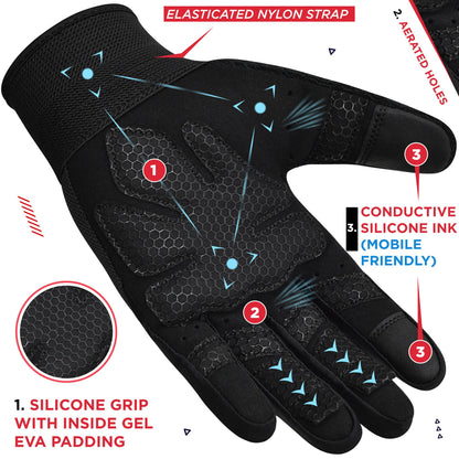 RDX Weight Lifting Gloves Gym Workout, Full Finger Touch Screen, Breathable Anti Slip Padded Palm Protection, Fitness Strength Training Powerlifting HIIT WOD Exercise, Men Women Home Gym Cycling