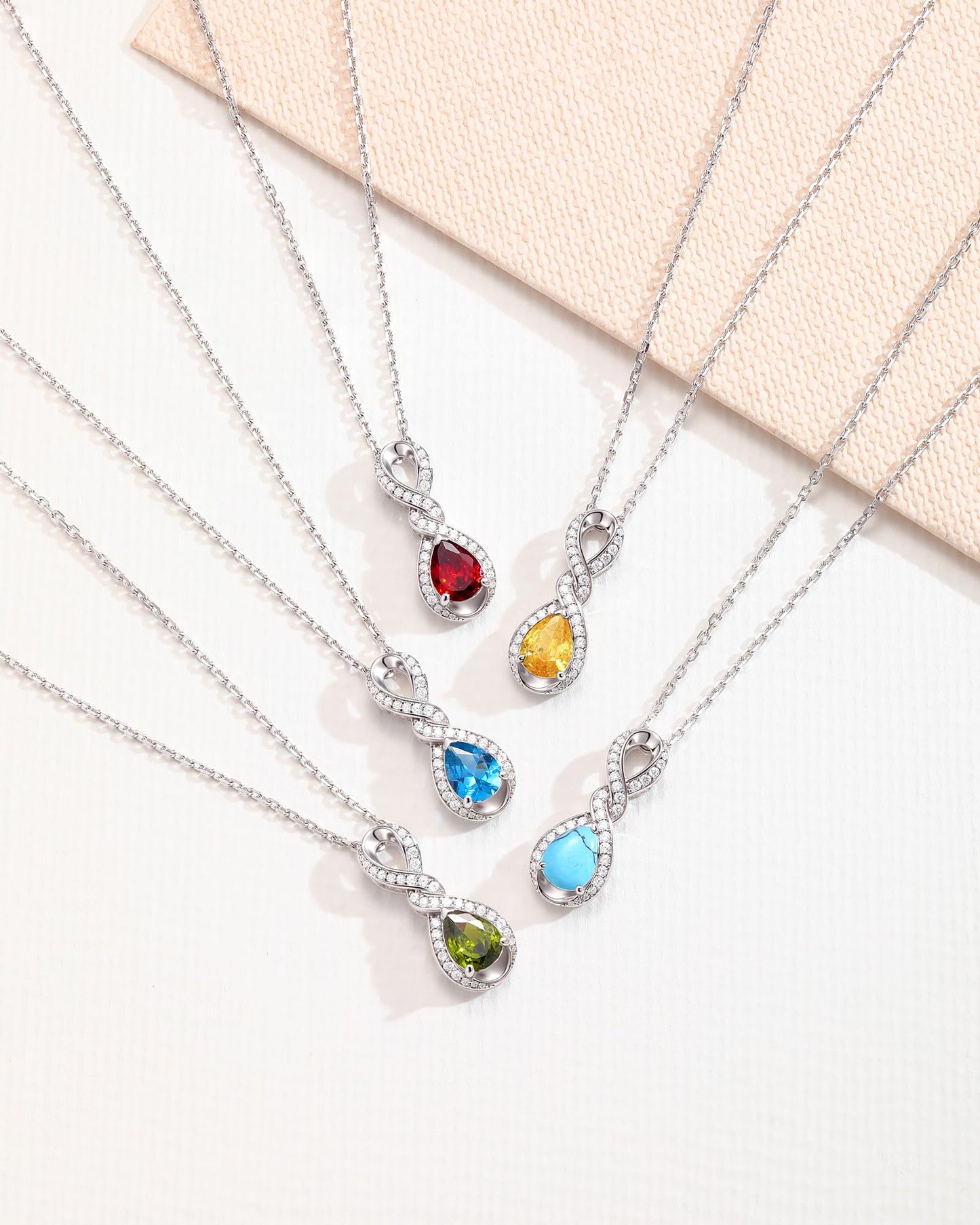 FANCIME Citrine Necklace November Birthstone Sterling Silver Dainty Infinity Knot Pendant Necklace Yellow Gemstone Fine Jewelry Anniversary Birthday Graduation Mothers Day Gifts for Women Her Mom