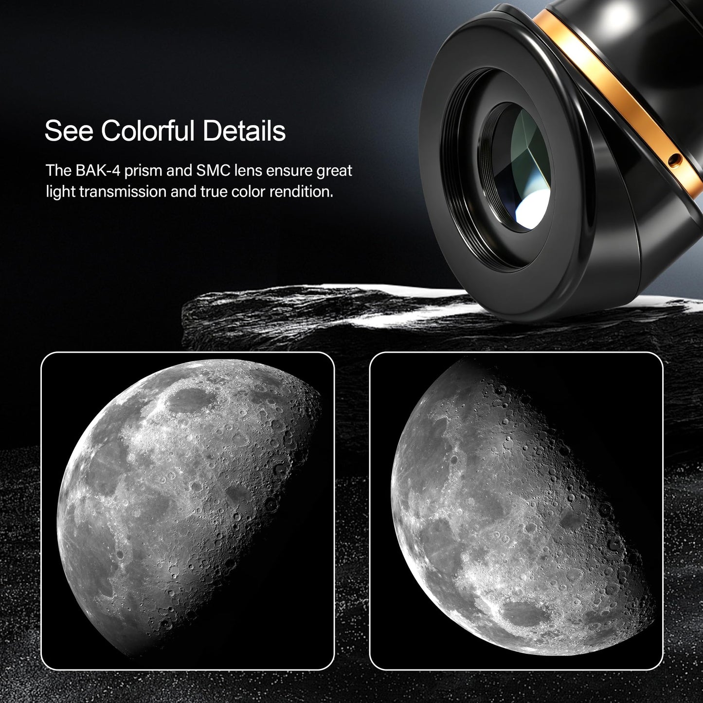 Astromania 2 Inch Diagonal 45-Degree Erect-Image Prism for Telescope - Image Erecting BAK4 Prism with Anti-Reflection Coating that Provides Sharp and Clear Image - with 2 to 1.25 Eyepiece Adapter