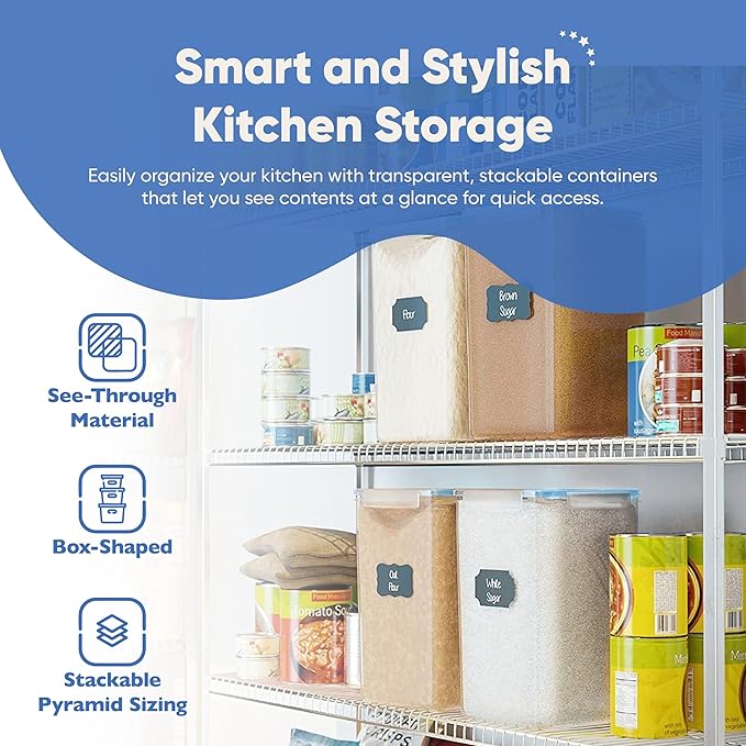 Chef's Path Extra Large Airtight Flour and Sugar Storage Containers