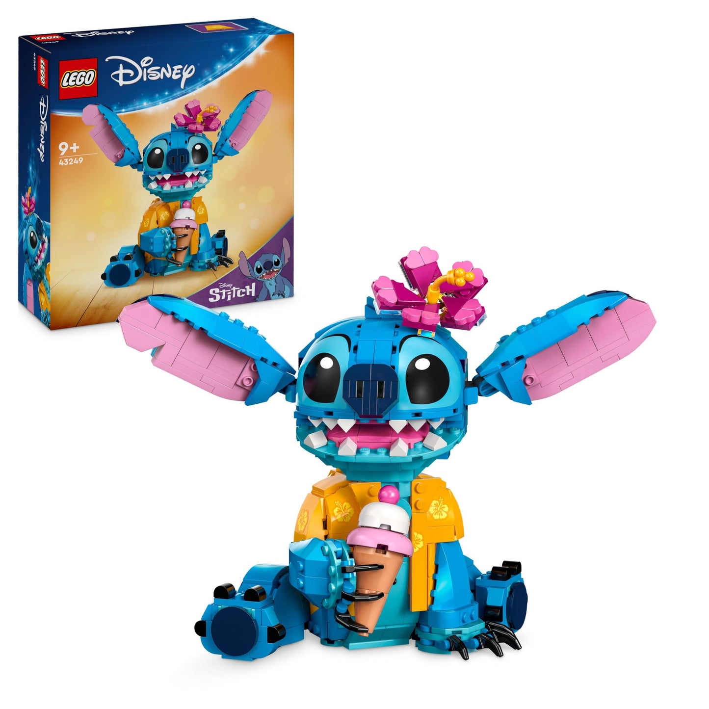 LEGO | Disney Stitch Building Toy for 9 Plus Year Old Kids, Girls & Boys, Creative Play set with Ice-Cream Cone and Character Figure, Fun Birthday Gift for Fans 43249