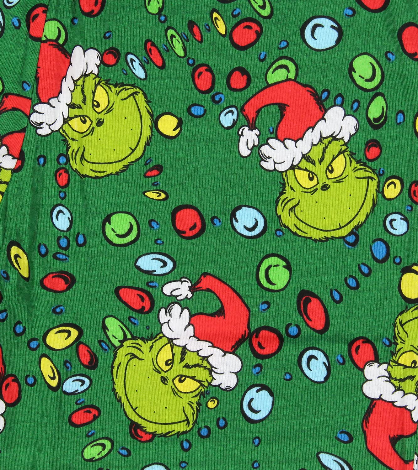 Dr. Seuss How GRINCH Stole Christmas Lights Sleep Pajama Set (Womens', Medium)
