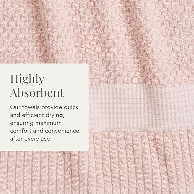 NY Loft 100% Cotton Bath Towel 4 Pack | Super Soft & Absorbent Quick-Dry Bath
