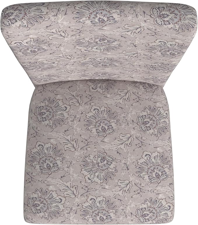 HomePop Classic Parsons Dining Chair -Gray Linen Artistic Floral Print