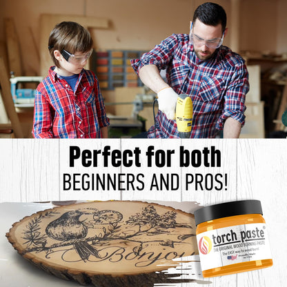 Torch Paste - The Original Wood Burning Paste Since 2020 | Lab Tested & ASTM D-4236 Certified | Non Toxic | Use on Wood, Card Stock, Canvas, Denim & More | Easy Application, 3 OZ