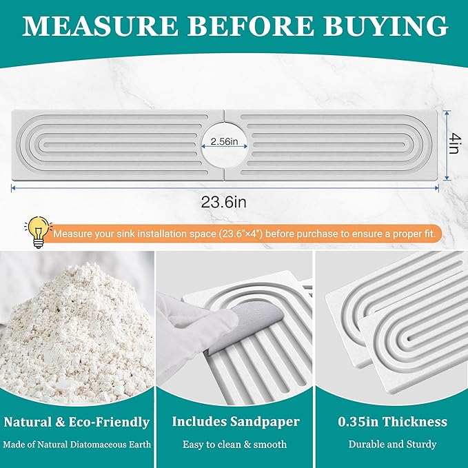Stone Faucet Mat for Kitchen Sink
