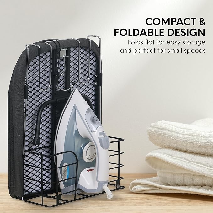 Ironing Board with Cover and Pad – Small Folding Board, Compact Tabletop