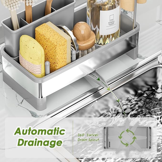 Ewaiira Stainless Steel Sink Caddy, Sponge Holder