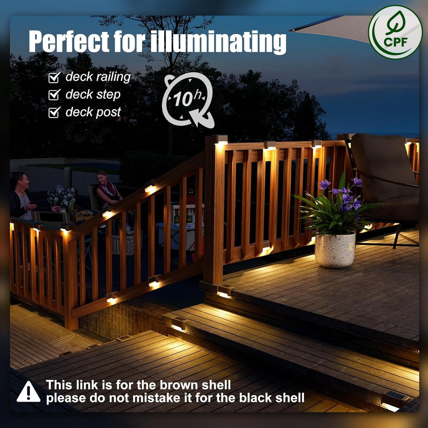 SOLPEX Solar Deck Lights Outdoor 16 Pack, Solar Step Lights Waterproof Led Solar lights for Outdoor Stairs, Step , Fence, Yard, Patio, and Pathway(Warm White)
