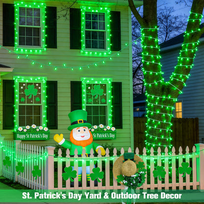 JMEXSUSS Green St Patricks Day Lights Indoor Outdoor Clear Wire, 200 LED Green Christmas String Lights for St Patricks Day Spring Tree Garden Decor, Connectable