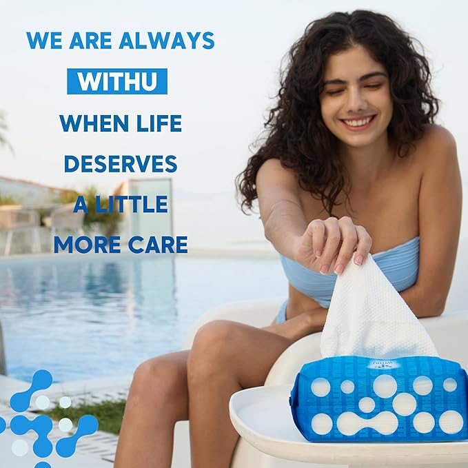 WITHU Disposable Face Towels – Ultra-Soft Biodegradable Face Cleansing Wipe