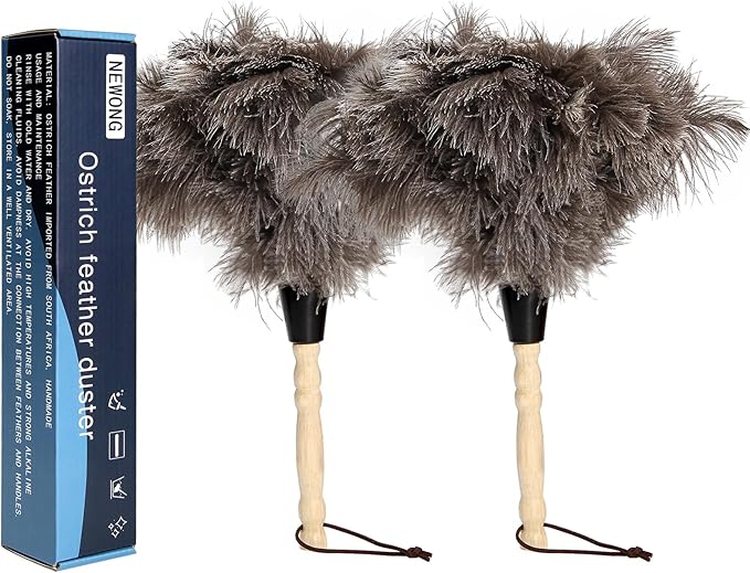 2pcs Ostrich Feather Dusters Natural Feathers Duster