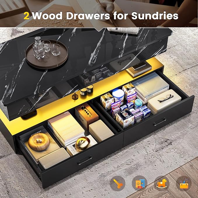 SEDETA 47.2" Lift Top Coffee Table, Coffee Tables