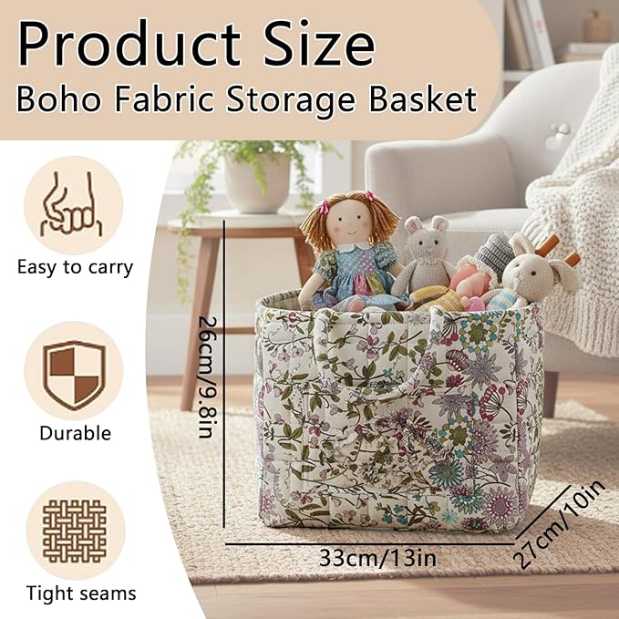 Quilted Fabric Storage Baskets