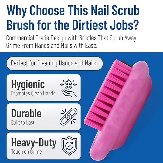 SPARTA Nail Scrub Brush Commercial-Grade, Heavy-Duty Hand and Fingernail Brush