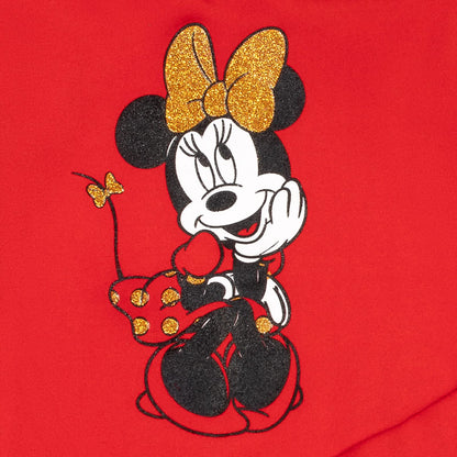 Disney Minnie Mouse Big Girls Fleece Hoodie and Leggings Outfit Set Red 14-16