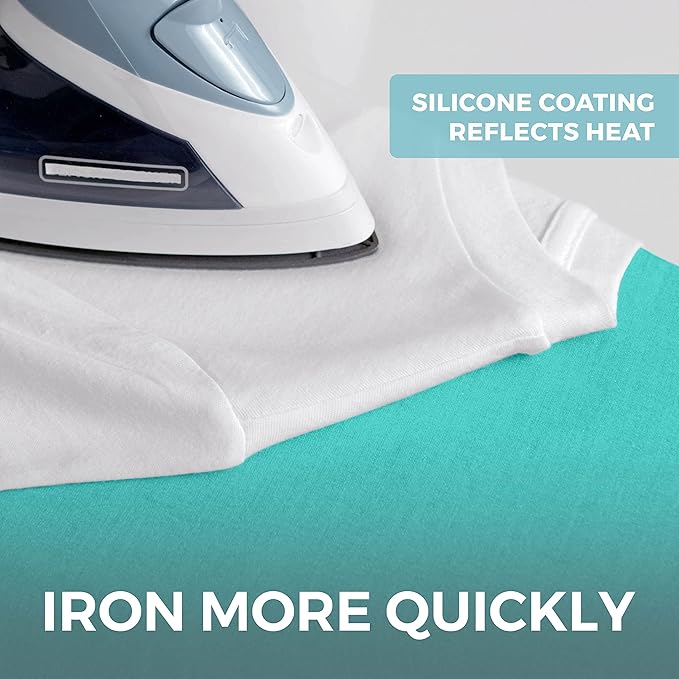 HOME GENIE Ironing Board Cover, Extra Thick Padding, Scorch Resistant Silicone