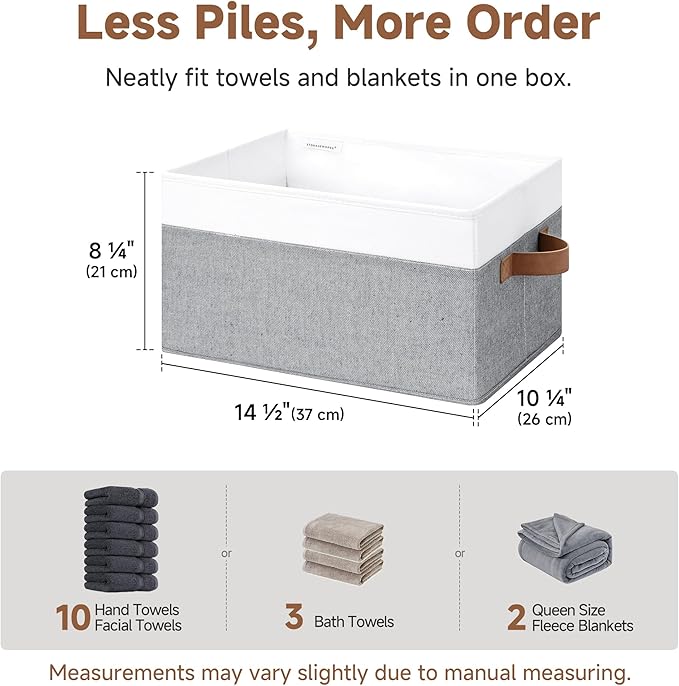 StorageWorks Fabric Shelf Baskets, Closet Organizers and Storage Basket