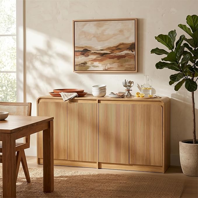 FURSUN 61" Modern Fluted Sideboard