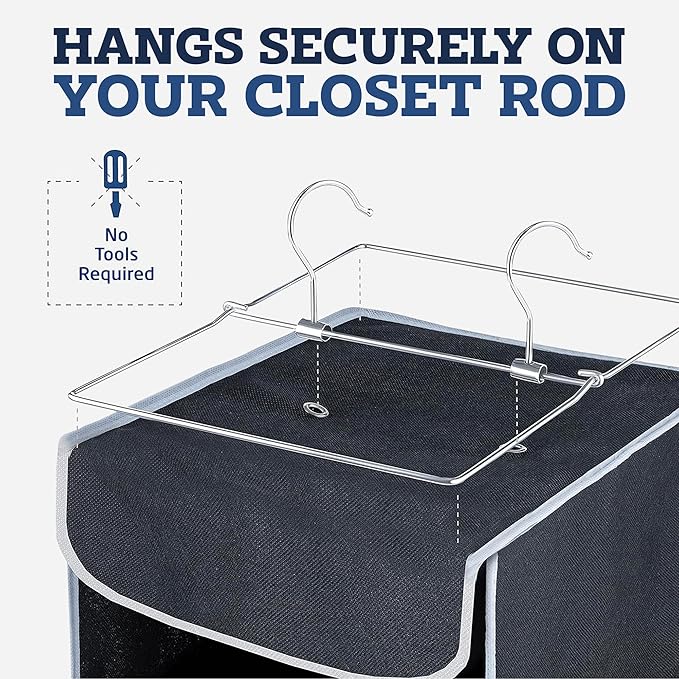ZOBER Hanging Closet Organizer, 10-Shelf