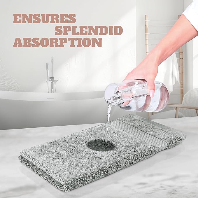 White Classic Wealuxe Light Gray Washcloths 24 Pack