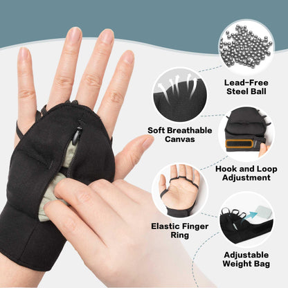 Weighted Gloves for Tremors-Adjustable Hand Gloves Stability Aid for Parkinson's Hand Tremors, Enhanced Grip & Writing Support for Elderly (Set Small)