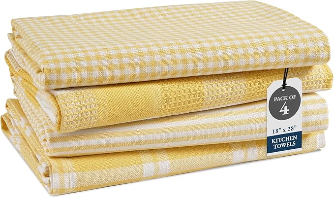 LANE LINEN Cotton Kitchen Towels Set, Quick-Drying Dish Towels