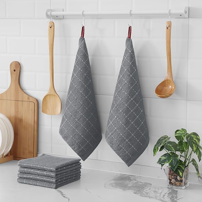 Homaxy 100% Cotton Terry Kitchen Dish Cloths, Ultra Soft and Absorbent Dish