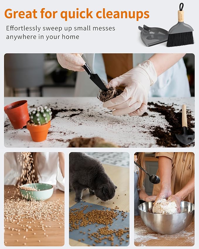 MR.SIGA Mini Dustpan and Brush Set, Portable Cleaning Brush and Dustpan Combo