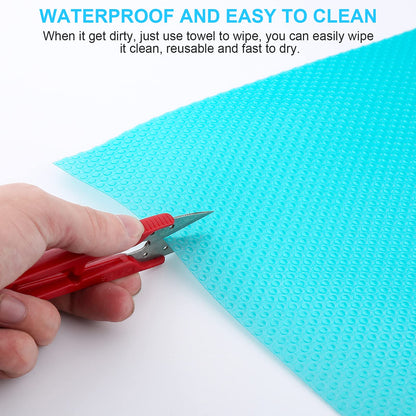 8 Pcs Refrigerator Liners, Fridge Liner and Mats Washable, Refrigerator Shelf Liners for Glass Shelves, Protects Against Spills Waterproof Table Placemats Cupboard Cabinet Drawer Covers Pads, PSISO