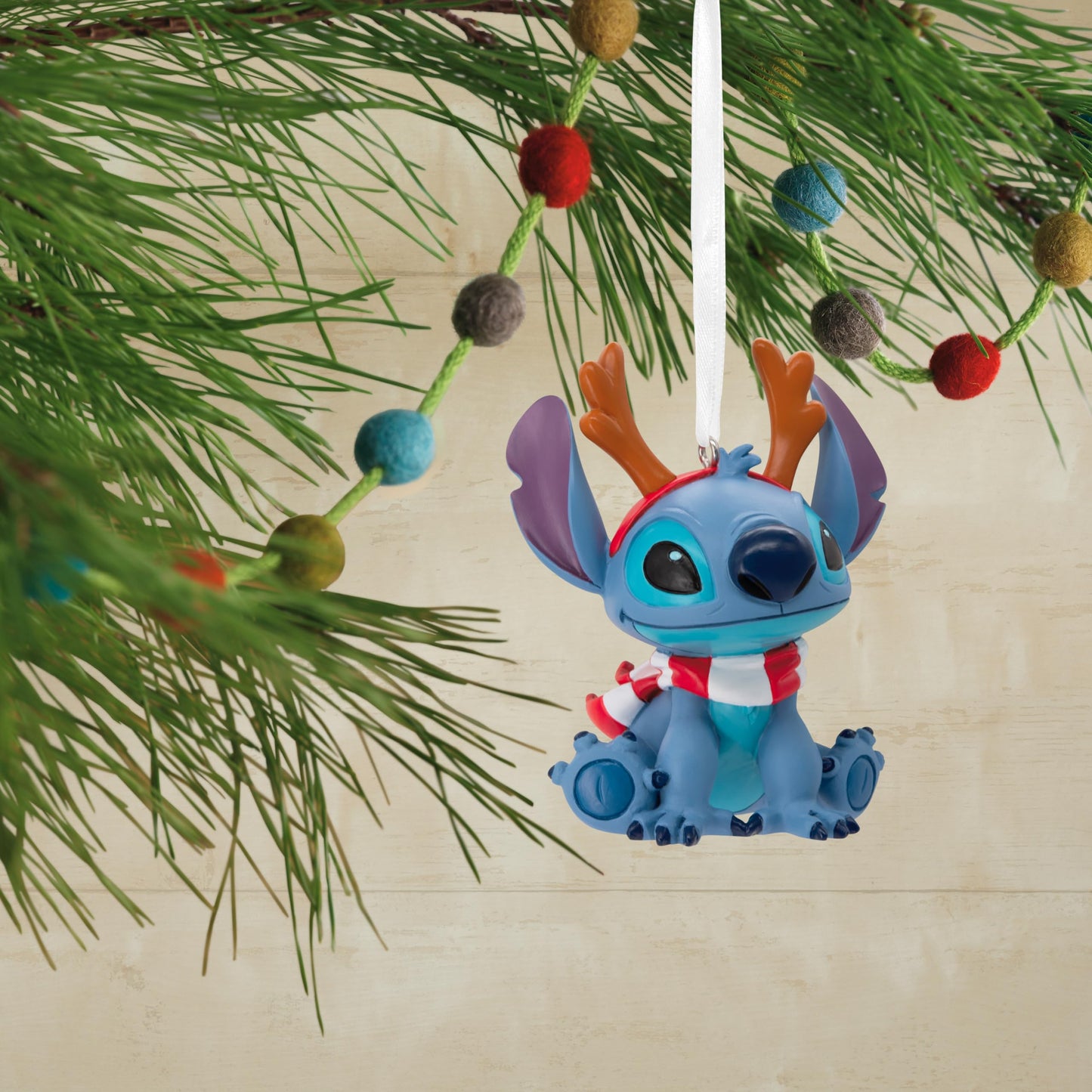 Hallmark Stitch in Reindeer Antlers Ornament, Lilo & Stitch Tree Decoration, Disney Hanging Ornament, Christmas Hanging Ornament, Gifts for Christmas