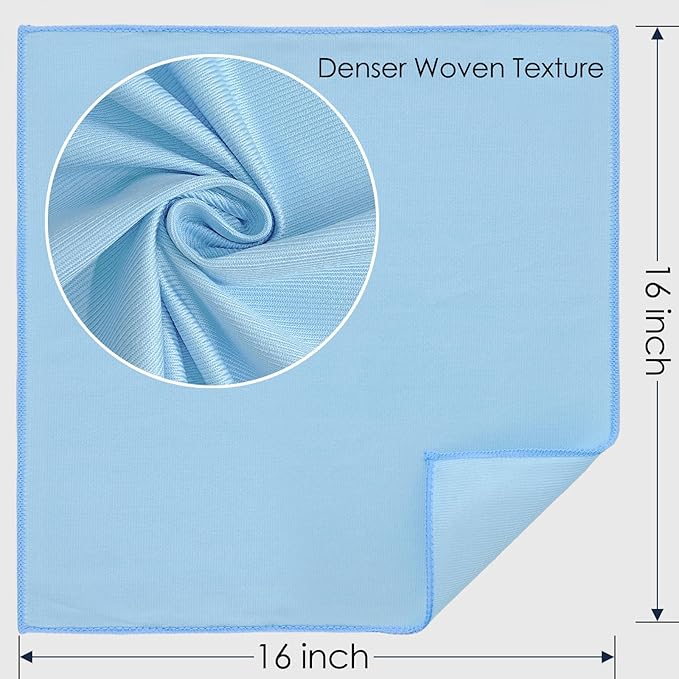 24 Pack Microfiber Glass Cleaning Cloth 16 Inch X 16 Inch Polishing Cloths