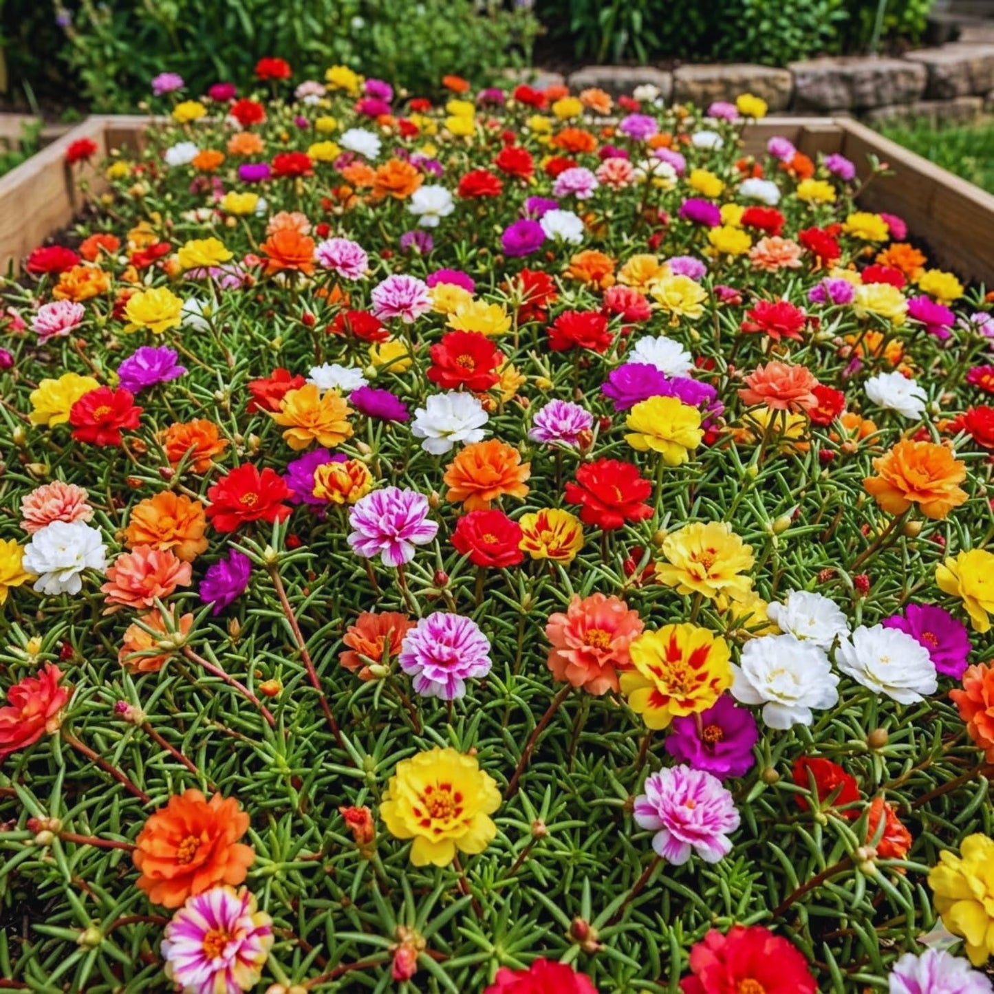Portulaca Moss Rose Plants Live, 4 to 6 Inc Tall, Live Moss Rose Plant, Mix Portulaca Flower Ground Cover Plant