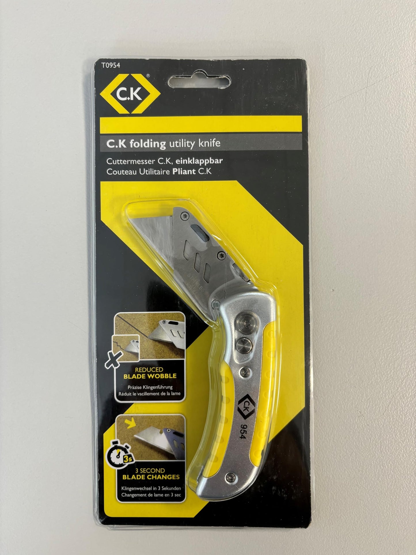 C.K T0954 Folding Utility Knife, Silver