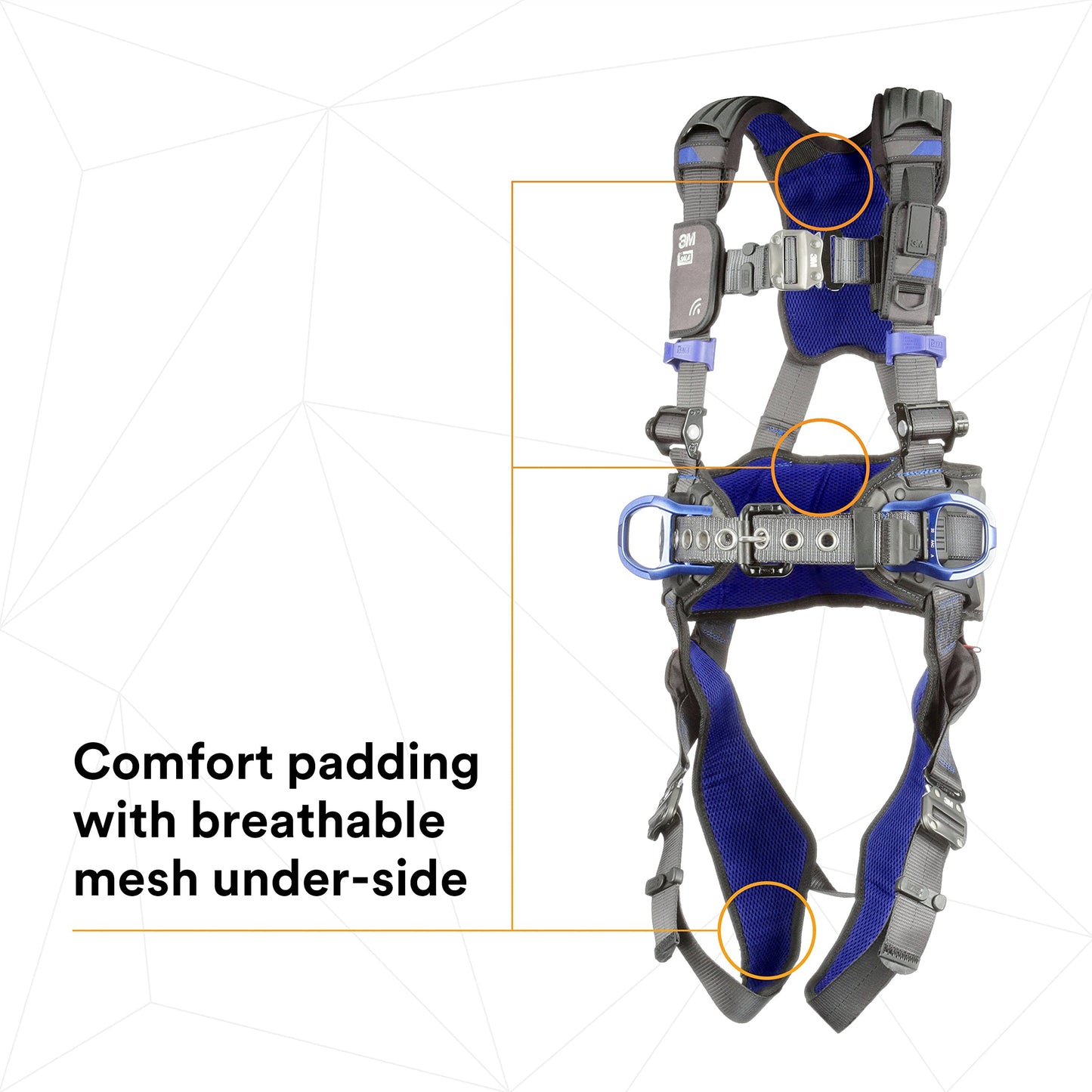 3M DBI-SALA ExoFit X300 Comfort Construction Positioning Safety Harness, Construction Fall Protection, Aluminum Back and Hip D-Rings, Auto-Locking Quick Connect Leg and Chest Buckles, 1113133, 2X