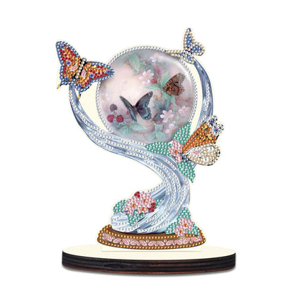 MVVMTOP Christmas Diamond Art Tabletop Decoration, DIY Butterfly, Diamond Art 5D Special Shape Crystal Diamond Partial Diamond Art Painting Mosaic Handicraft, Home Office Tabletop Decor Gift