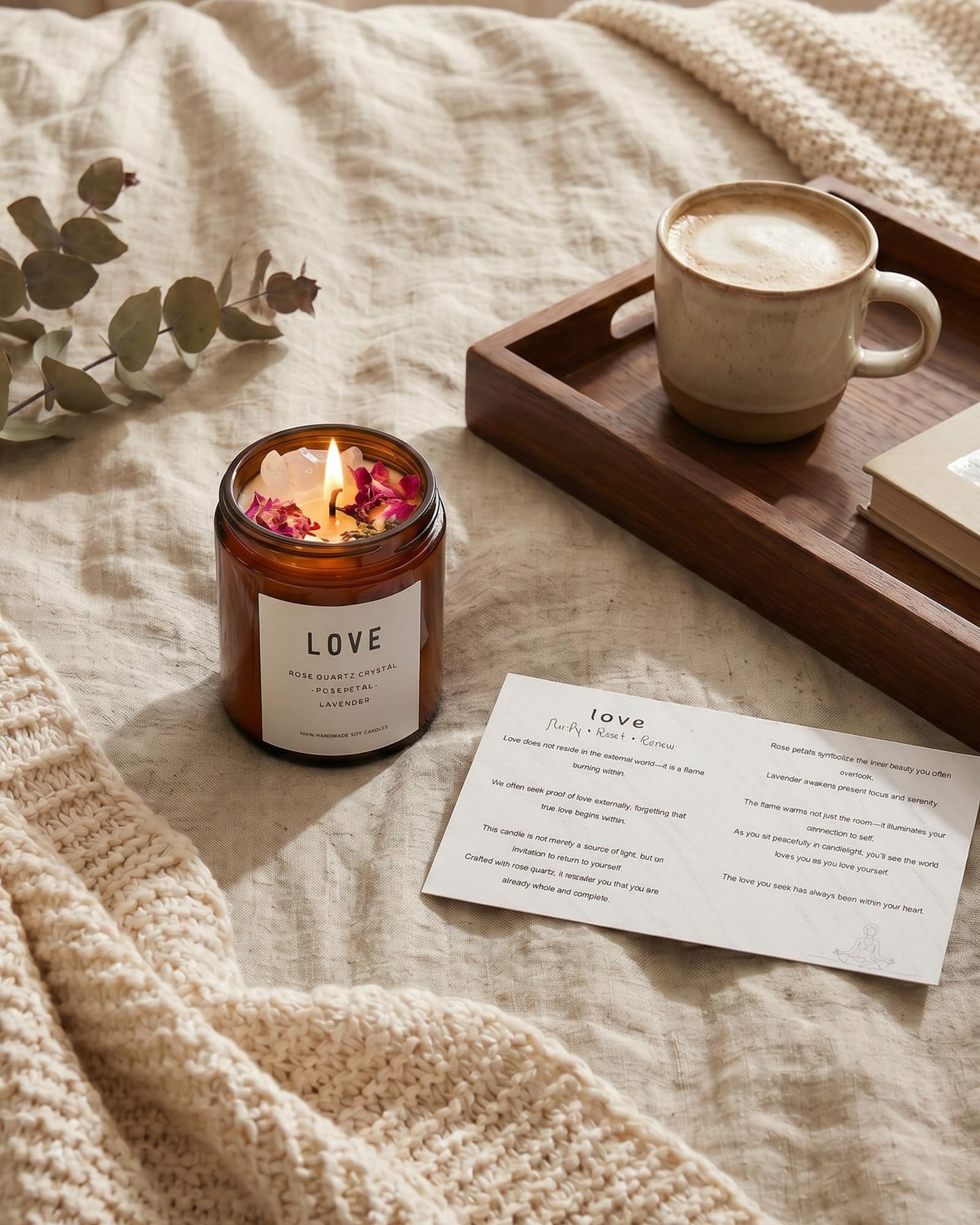 Love Spell Candles, Ritual, Soy Wax Crystal, Manifesting, Garnet, Rose Quartz, Pink Crystal Candles.(Love)
