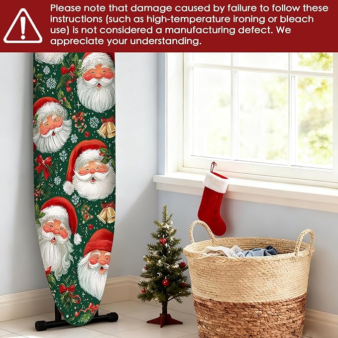 Nuxovilar Ironing Board Cover Christmas Santa Claus Collage Pattern Polyester