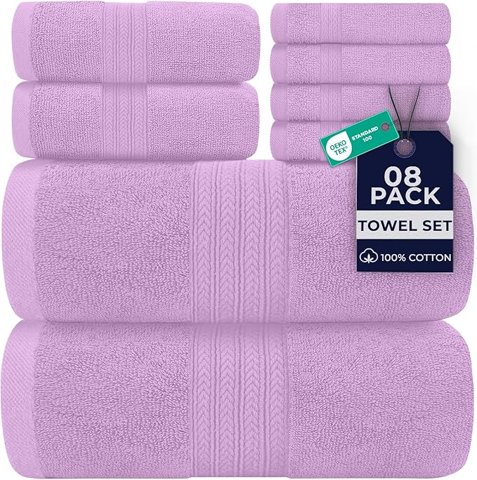 DAN RIVER 8 PC Luxury Bath Towels