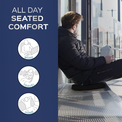 bonmedico Memory Foam Seat Cushion for Office Chair - Non-Slip, Seat Pads for Coccyx Pain Relief to Support Standing - Portable Car Seat Cushion w/Handle for Lower Back Support