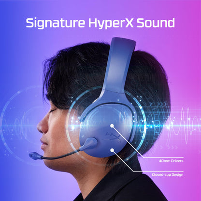 HyperX Cloud Jet – Dual Wireless Gaming Headset, 2.4GHz dongle, Bluetooth 5.3, PC, PS5, Mobile, USB-A – Light Blue