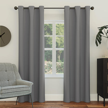 Sun Zero Easton Energy Saving Blackout Grommet Curtain Panel, 40" x 84", Gray